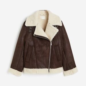 H&M Oversized Teddy Fleece Lined Jacket - XL